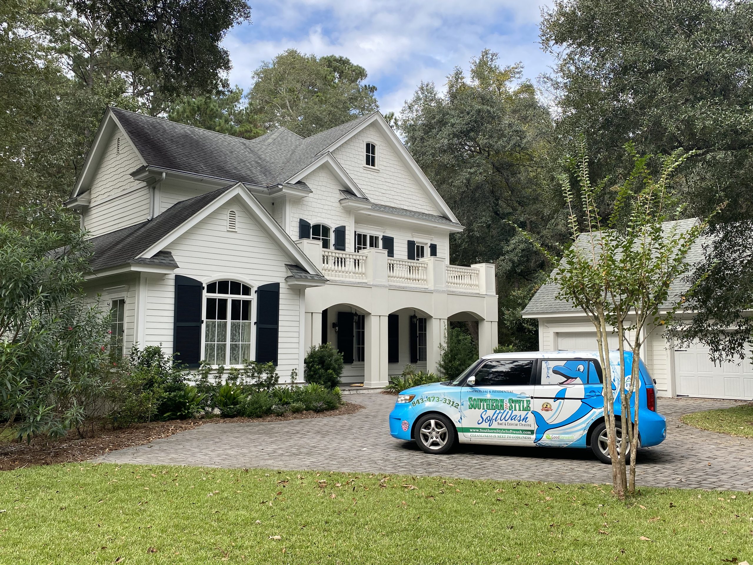 Sales vehicle out doing free estimates