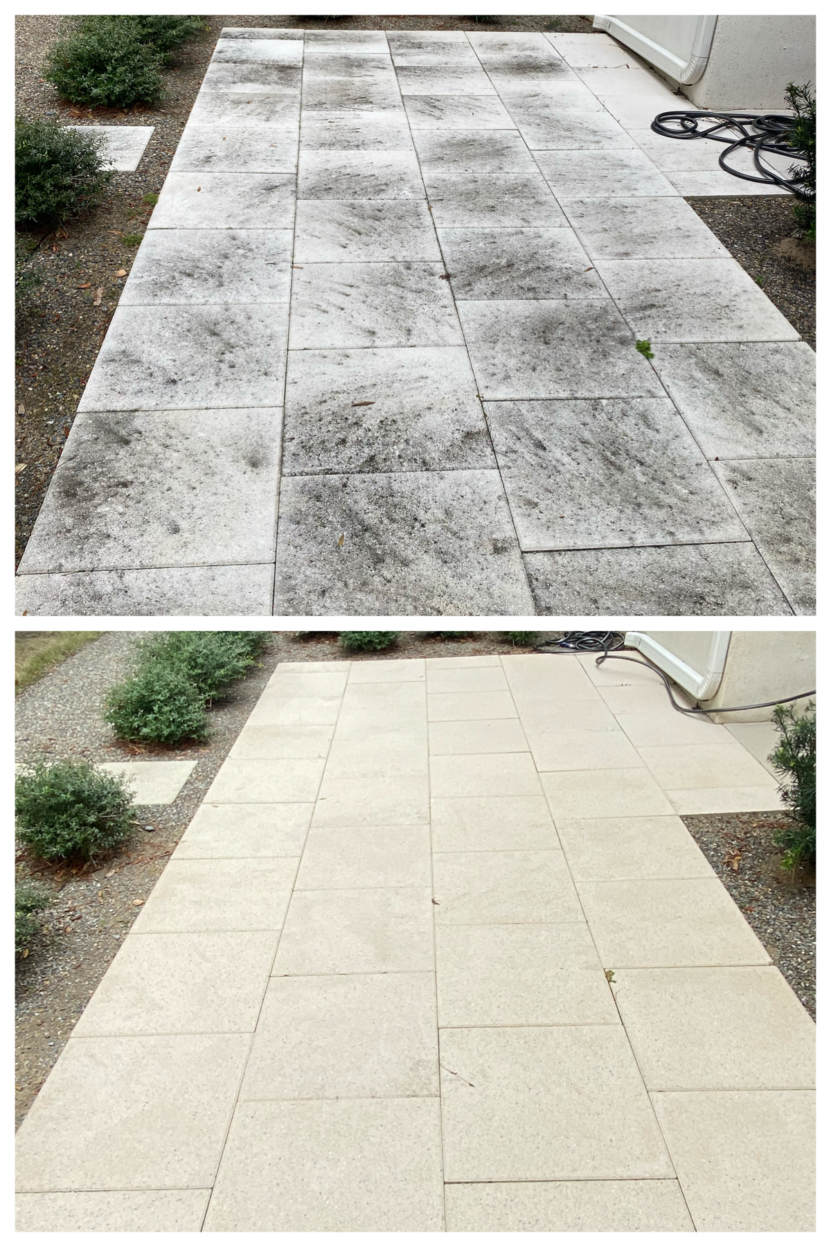 Before and After Driveway Cleaning in Bluffton SC